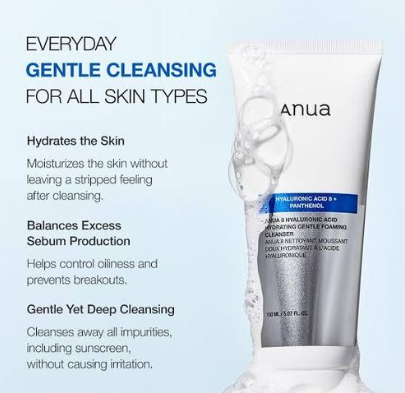 Anua – 8 Hyaluronic Acid Hydrating Gentle Foaming Cleanser 150 ml