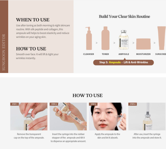 Silk Peptide Intensive Lifting Ampoule by Sungboon Editor 35ml