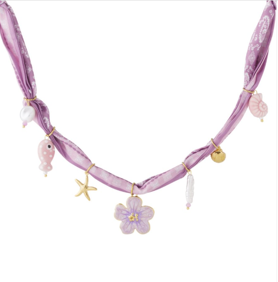 Collana Foulard Charms Lavanda