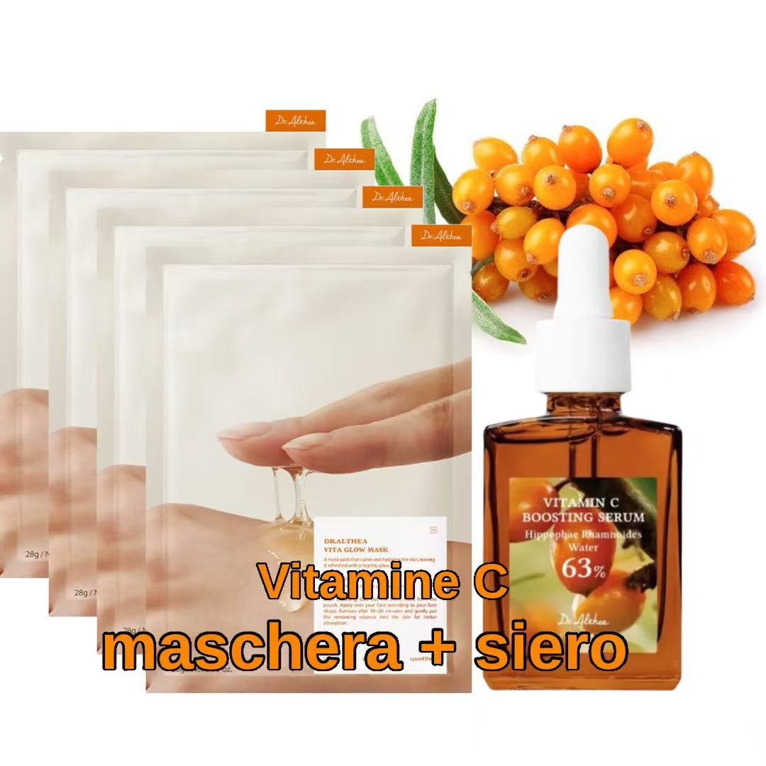 Siero e Mask vitamine C VEGANO Dr. Althea Vitamin C Boosting Serum + Vita Glow Mask (4ea) – Set Illuminante & Idratante