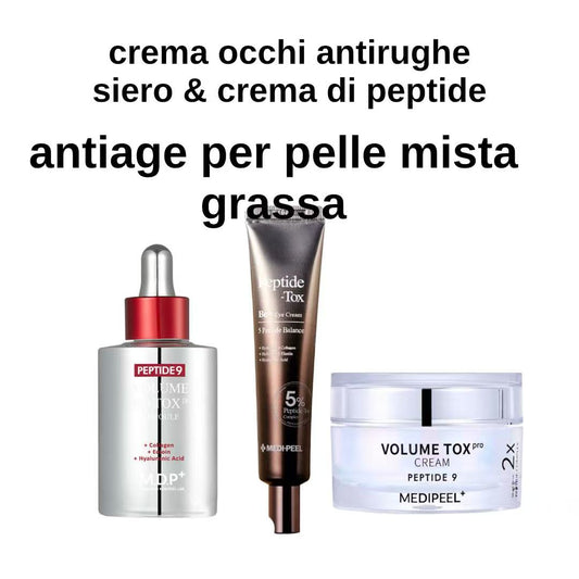 pelle mista grassa antiage ( valore 92E) con peptide  siero  crema viso crema occhi