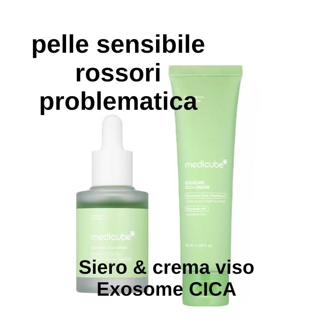 Per pelle sensibile · arrossata · problematica  MEDICUBE – Exosome CICA Set