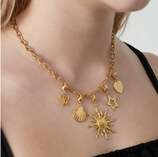 Collana Boho Charms Sole Cuore