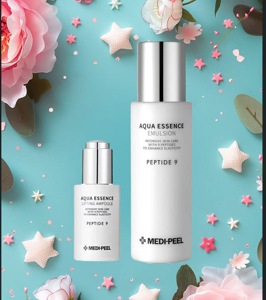 antiage estivo MEDI-PEEL Peptide 9 Aqua Essence Lifting Ampoule + Emulsion Set