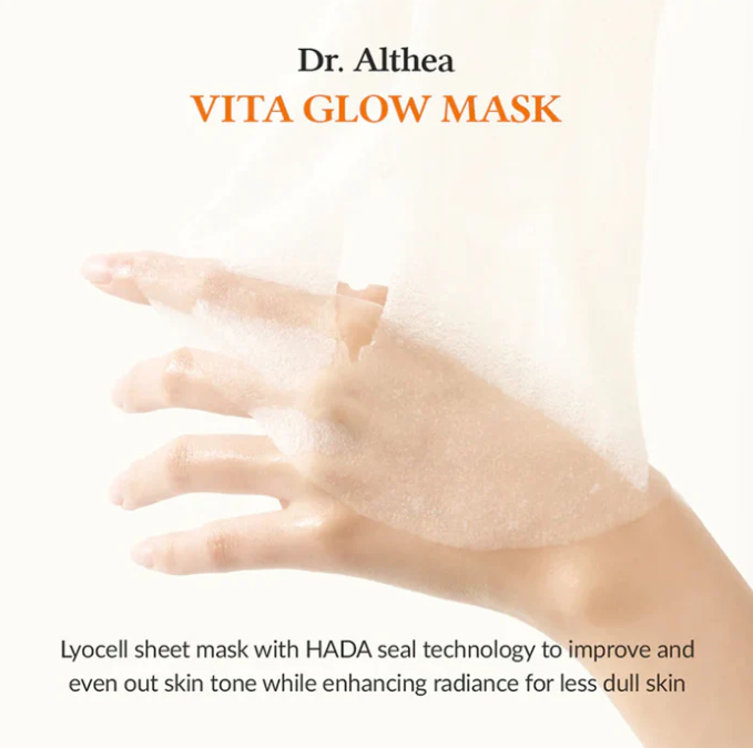 1 pezzo Maschera Illuminante alla Vitamina C – Idratante & Uniformante Dr. Althea – Vita Glow Mask Sheet (1ea)