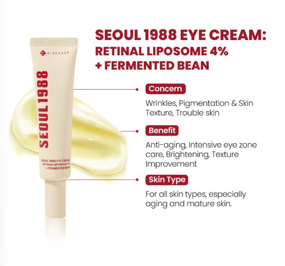KSECRET Crema occhi  retinal e fermenti di legumi Eye Cream : Retinal Liposome 4% + Fermented Bean