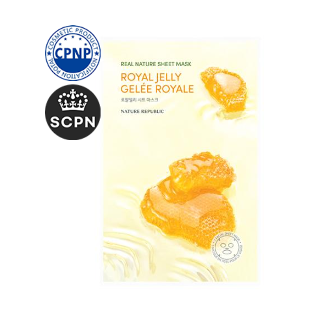 👑 Nature Republic – Real Nature Sheet Mask Royal Jelly 23ml  Maschera Viso Nutriente e Rassodante per Pelle Secca e Prime Rughe