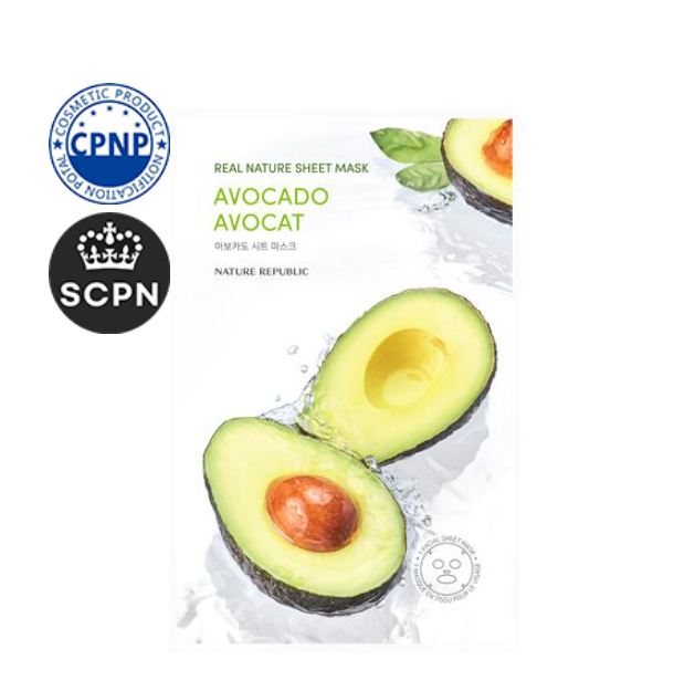 🥑 Nature Republic – Real Nature Sheet Mask Avocado 23ml  Maschera Viso Nutriente e Idratante per Pelle Secca e Disidratata