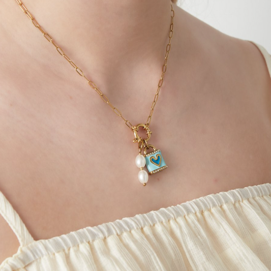 Collana Sweet Charms Cuore Azzurro