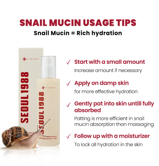 KSECRET Essenza 97% bava di lumaca e riso Essence : Snail Mucin 97% + Rice 100ml