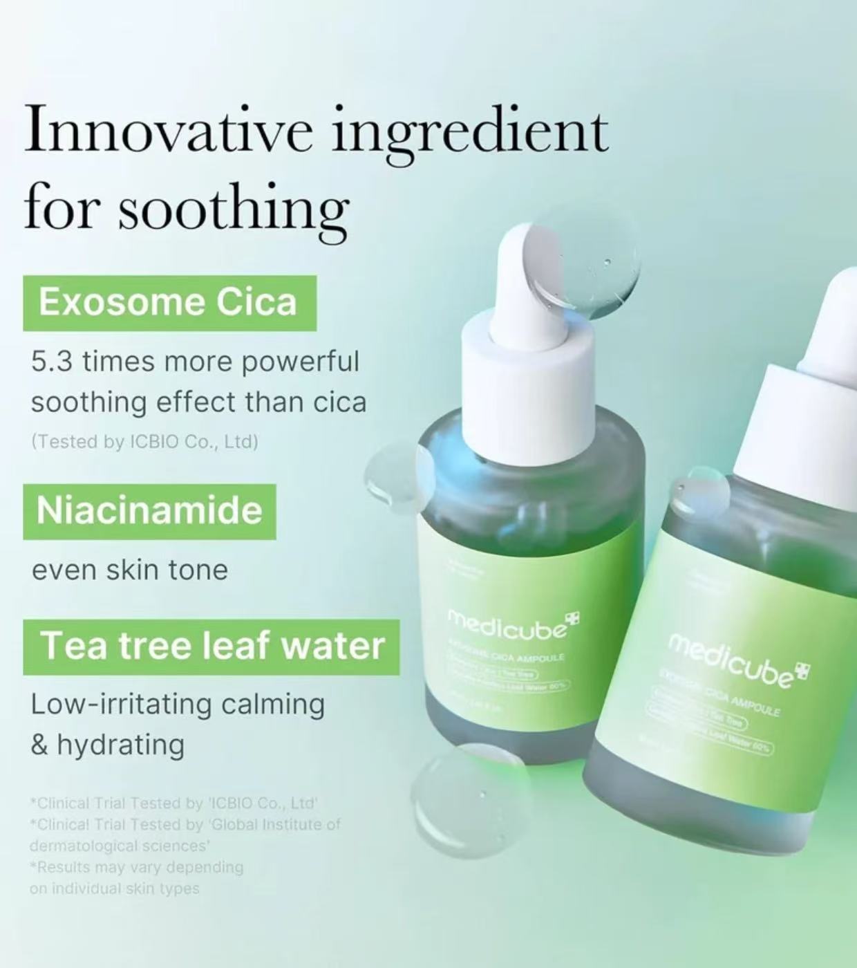 Per pelle sensibile · arrossata · problematica  MEDICUBE – Exosome CICA Set