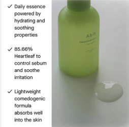 Siero coreano lenitivo calmante Abib Heartleaf essence Calming pump 50ml