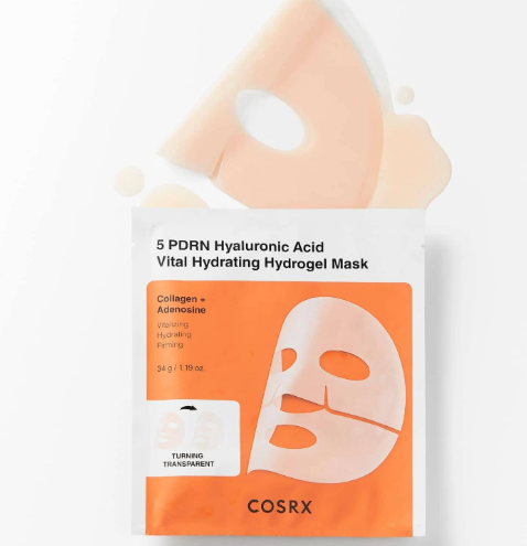 💗 COSRX – 5 PDRN Hyaluronic Acid Vital Hydrogel Mask (3EA)  Maschera Hydrogel Rigenerante con 5 PDRN – Elasticità, Lifting e Idratazione Profonda