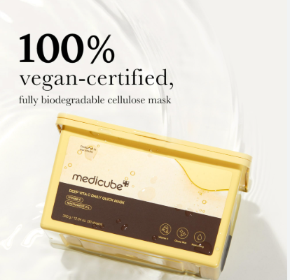 🍊 Medicube – Deep Vita C Daily Quick Mask (30pcs)  Maschera Viso Illuminante Quotidiana con Vitamina C – Effetto Glow in 60 Secondi