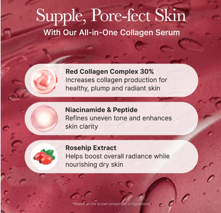 Siero Pori & Illuminante Collagene Rosso 50g Arencia Fresh Red Smoothie Serum