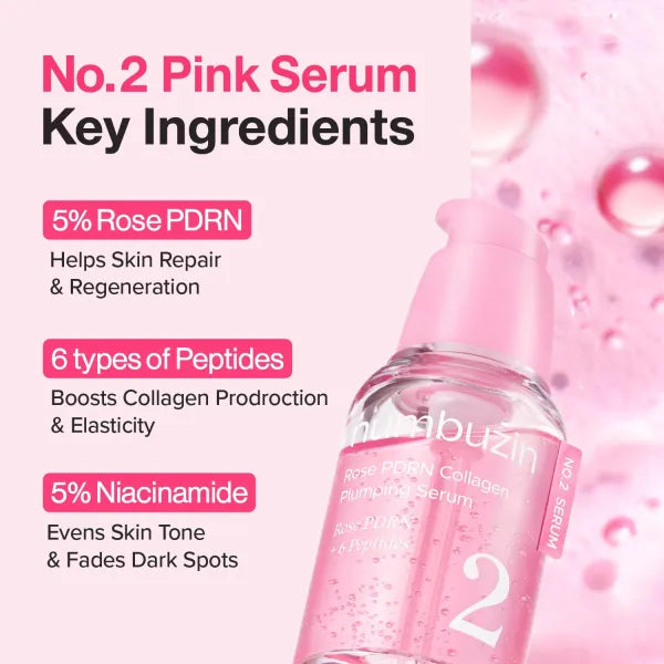 Siero Effetto rimpolpante e pelle luminosa No.2 – Rose PDRN Collagen Plumping Serum 30ml